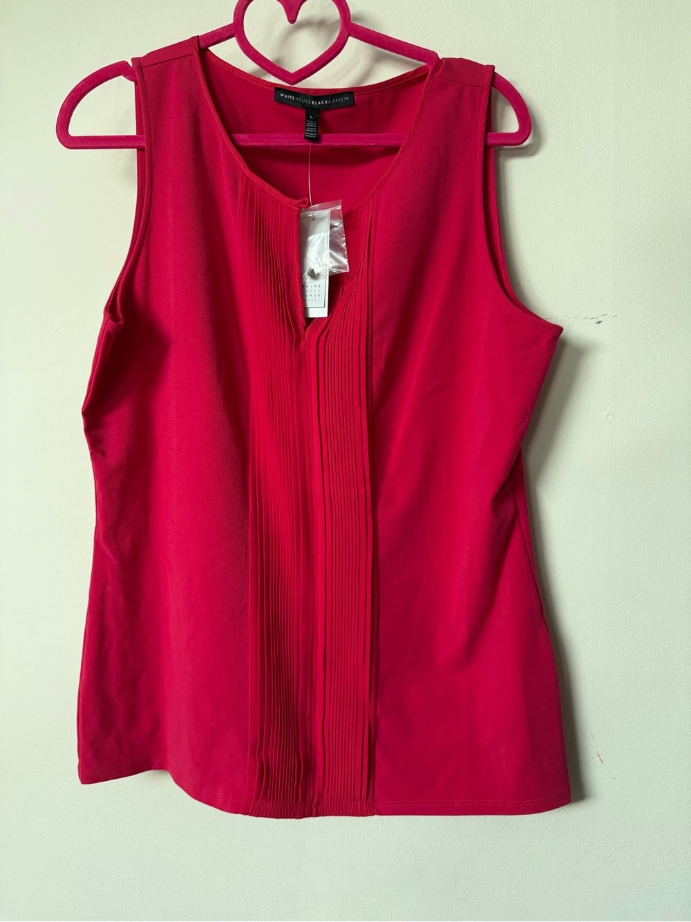 White House Black Market Sleeveless Pleated Front Shell - Fuchsia